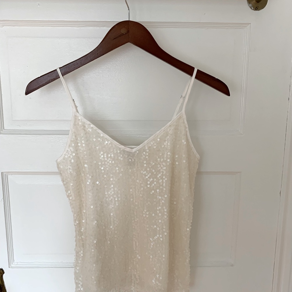 Banana Republic Sequin Tank Top| White| XS